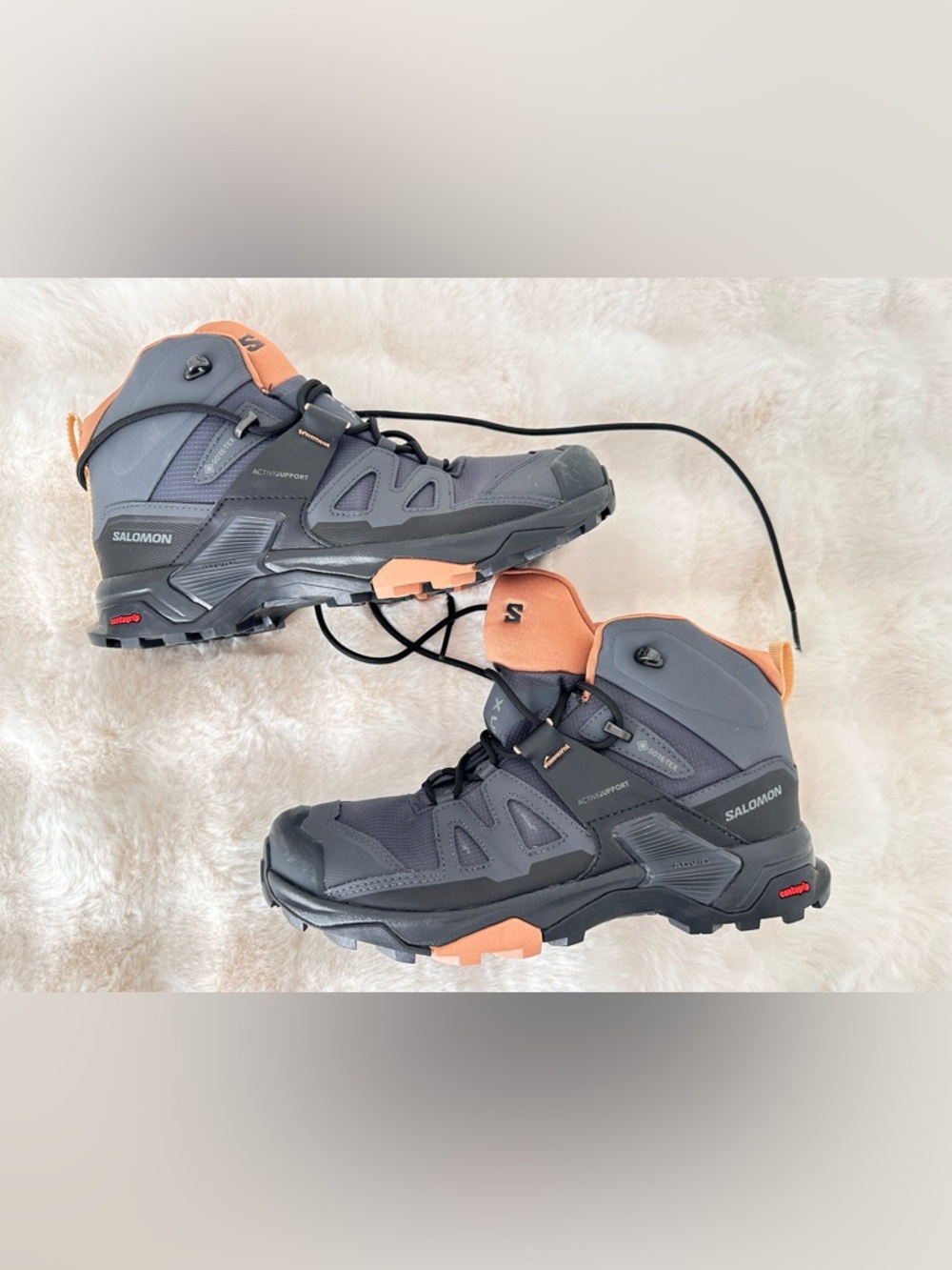 Salomon Gray with Peach Trail Mid-Hikers